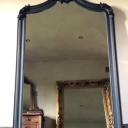 statement Arch Larger Leaner Arched Full Length Ornate Matte Black Gothic French Dress Wall Mirror 6 Ft - thumbnail 2