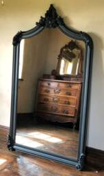 statement Arch Larger Leaner Arched Full Length Ornate Matte Black Gothic French Dress Wall Mirror 6 Ft - thumbnail 1