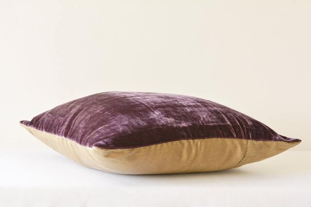 Dark Aubergine Velvet Pillow , Deep Cushion Cover Decor Purple Throw Housewares - image 1