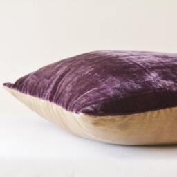 Dark Aubergine Velvet Pillow , Deep Cushion Cover Decor Purple Throw Housewares - thumbnail 2