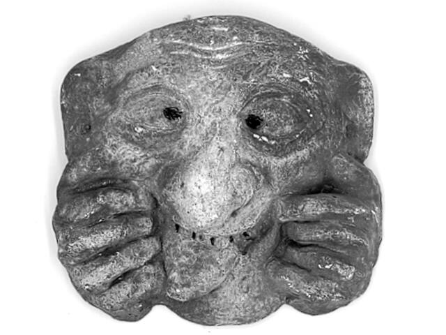 Oxford Grotesque Wall Hanging, Funny Face Art, Whimsical Decor, University Face, Architectural Reproduction Face, Face Decor