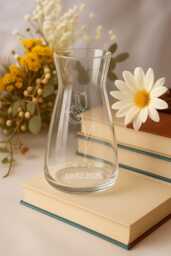 Personalised Engraved Glass Vase - Custom Date & Initials - Wedding, Anniversary, Engagement Gift Small Or Large - thumbnail 1
