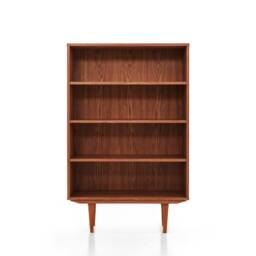 Bookcase, Bookshelf Made Of Oak Vaneer - Teak Colour Livlo T-R03