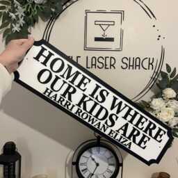 Home Is Where My Kids Are - Street Sign 3D Look Personalised Wall Mdf Decor Gift Upto 12 Names Laser Cut Home - thumbnail 3