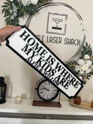 Home Is Where My Kids Are - Street Sign 3D Look Personalised Wall Mdf Decor Gift Upto 12 Names Laser Cut Home - thumbnail 1
