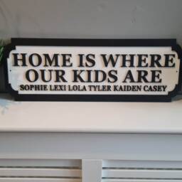 Home Is Where My Kids Are - Street Sign 3D Look Personalised Wall Mdf Decor Gift Upto 12 Names Laser Cut Home - thumbnail 4