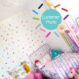 Rainbow Confetti Wall Stickers For Girls Nursery Playroom 220x Decal Donut Sprinkles Look Like Wallpaper - thumbnail 2