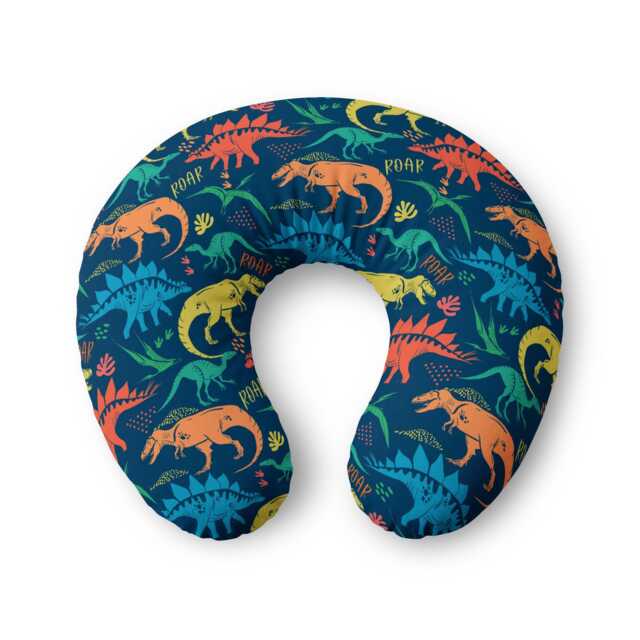 Colorful Dinosaur Pattern Nursing Pillow Cover - Jurassic Dino Print - image 1