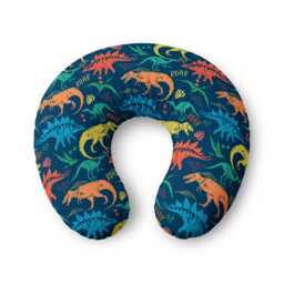 Colorful Dinosaur Pattern Nursing Pillow Cover - Jurassic Dino Print - thumbnail 1