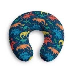 Colorful Dinosaur Pattern Nursing Pillow Cover - Jurassic Dino Print - thumbnail 2