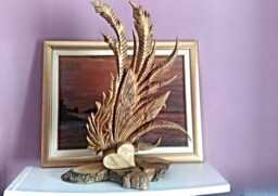 Angel Wing Sculpture, Wing, Wooden Angel Home Decor, Art, Unique Gift, Carving - thumbnail 1