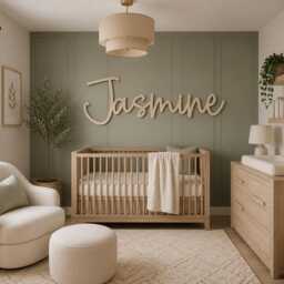 Personalised Wooden Name Sign For Nursery, Custom Baby Wall Decor Playroom Art - thumbnail 4