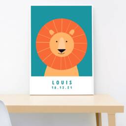 Lion & Volcano Nursery Print Set Personalized Kids Wall Art - thumbnail 3