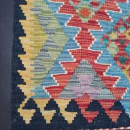 Kilim Runner, Handmade Artisan Afghan Turkish Aztec Reversible Natural Wool Runner Rug 196x73 cm - thumbnail 4