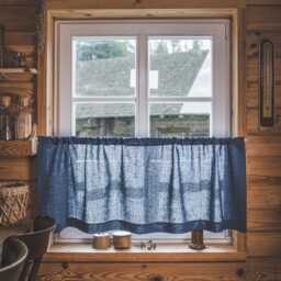 Cream Linen Caf?? Curtain - Semi-Privacy Kitchen Curtain, Rod Pocket Light Filtering Window Treatment, 100% Natural Linen - thumbnail 4