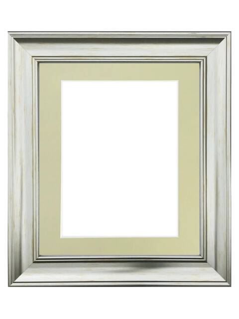 Scandi Vintage Silver Picture Frame With Light Grey Mount - image 1