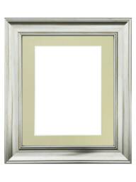 Scandi Vintage Silver Picture Frame With Light Grey Mount - thumbnail 1