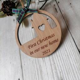 Christmas Decoration, New Home, First in Our Personalised Bauble - thumbnail 3