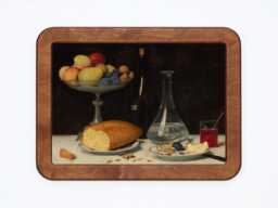 Moderation Albert Anker Still Life Fruit Bread Wine Water Apples Pears Kitchen Dining Room Classic Painting Wooden Framed Art Print - thumbnail 1