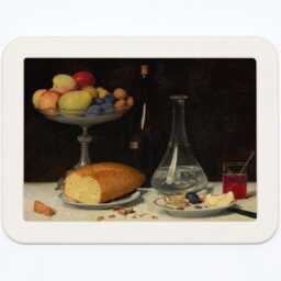 Moderation Albert Anker Still Life Fruit Bread Wine Water Apples Pears Kitchen Dining Room Classic Painting Wooden Framed Art Print - thumbnail 2