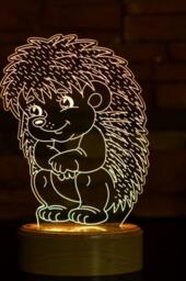 Cute Hedgehog, Personalized 3D Illusion Smart App Control Night Light Bluetooth, Music, 7&16M Color Mobile App, Made in UK - thumbnail 1