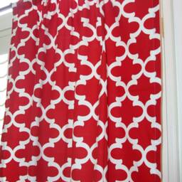 Lipstick Red Custom Valances - Premier Prints Window Treatments - Small Or Wide Panel - Choose Your Size - thumbnail 3