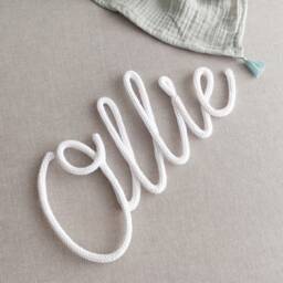 Personalized Nursery Decor/Baby Name Wall Sign Kids Bedroom Shower Gift Knitted Door - thumbnail 2