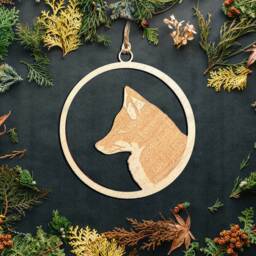 Fox Lasercut Christmas Decoration/Ornament - 90mm