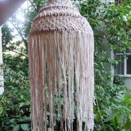 Macrame Chandelier Hanging, Boho Lighting, Decorative Ceiling Art - thumbnail 2