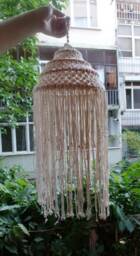 Macrame Chandelier Hanging, Boho Lighting, Decorative Ceiling Art - thumbnail 4