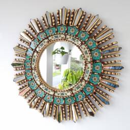 "Peruvian Mirrors ""Turquoise Lima 50 cm" - thumbnail 2