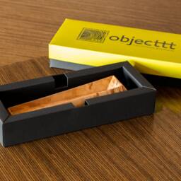 Burl Wood Pen Rest Handmade Desk Organizer, Oak Accents - thumbnail 4