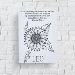 Leo Astrology Print Feminist Zodiac Art Birthday Gift - thumbnail 1