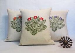 Succulent Throw Pillow // Decorative Print Cushion Your Choice Of Flower Color - thumbnail 1