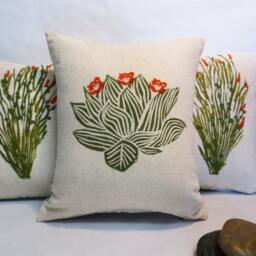 Succulent Throw Pillow // Decorative Print Cushion Your Choice Of Flower Color - thumbnail 3