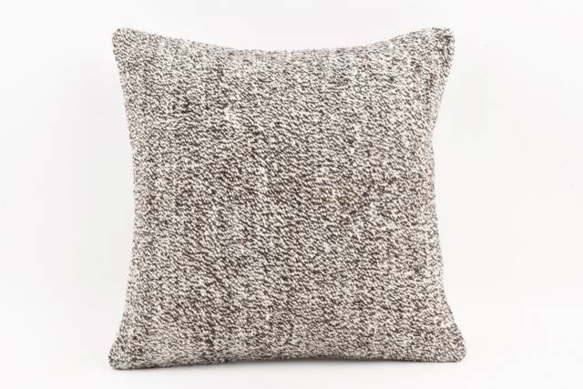 Handmade Turkish Kilim Pillow Embroidered Wool Cushion Cover - 18''x18'' - image 1