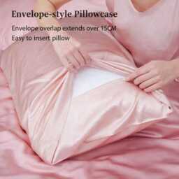 Silk Pillowcase For Men - 22 Momme Mulberry - Queen Envelope Closure Cooling, Minimal Bedding - thumbnail 4
