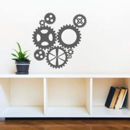 Steampunk Industrial Gears Collection - Wall Decal Custom Vinyl Art Stickers - thumbnail 2