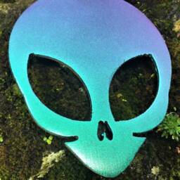 Alien Head Metal Ornament Stargazer Paint, Ufo Wall Decor - 10cm - thumbnail 2