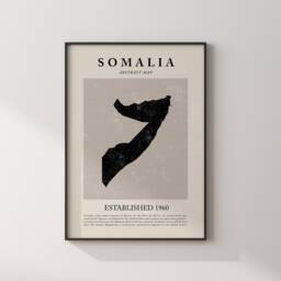 Abstract Somalia Map Vintage Wall Art Print Picasso + Matisse Inspired Travel Poster - thumbnail 2