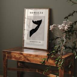 Abstract Somalia Map Vintage Wall Art Print Picasso + Matisse Inspired Travel Poster - thumbnail 1
