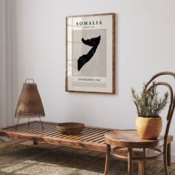 Abstract Somalia Map Vintage Wall Art Print Picasso + Matisse Inspired Travel Poster - thumbnail 3