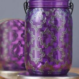 Hand Painted Moroccan Lantern Bohemian Decor Candle Holder - thumbnail 2