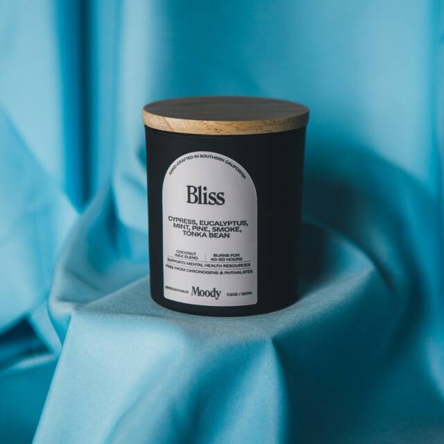 Bliss - Cypress, Eucalyptus, Mint, Pine, Smoke, Tonka Bean Candle Coconut Wax Wood Wick - image 1