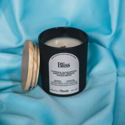 Bliss - Cypress, Eucalyptus, Mint, Pine, Smoke, Tonka Bean Candle Coconut Wax Wood Wick - thumbnail 3