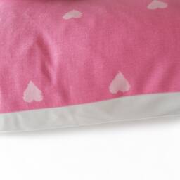 "Handmade Pink Heart Cushion Cover - Girl's Room Decor - 15"" X 15" - thumbnail 2