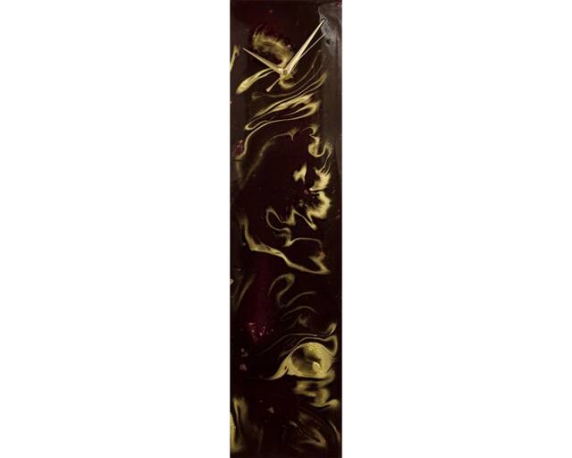 Gold & Maroon Modern Wall Clock Housewarming Gift, Unique Glass Clocks For Living Room Decor, Table Clock New Home Present - image 1