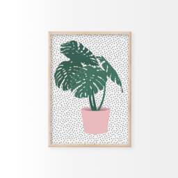Monstera Deliciosa Print - Cheeseplant Print, Houseplant Colourful Children's Wall Art, Plant Lover Gift, Nursery Prints, Art - thumbnail 1