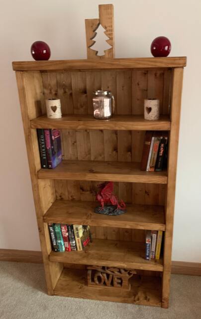Bookcase Solid Wood Handmade Book Shelves Rustic Bookshelf Shelving Shelf Unit Oak Pine Walnut - image 1
