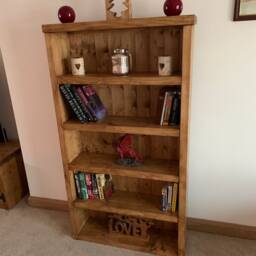 Bookcase Solid Wood Handmade Book Shelves Rustic Bookshelf Shelving Shelf Unit Oak Pine Walnut - thumbnail 2